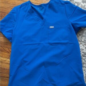 Figs Royal Blue Catarina Scrub Top